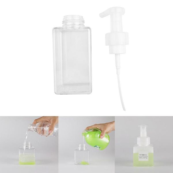 liquid soap dispenser 450ml foam foaming pump empty square bottle plastic travel reusable and durable with head design
liquid soap dispenser 450ml foam foaming pump empty square bottle plastic travel reusable and durable with head design