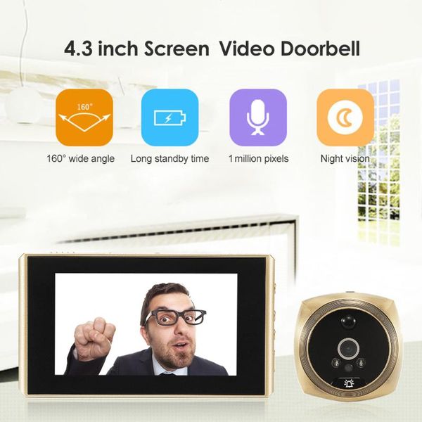 doorbells 4.3 inch lcd door peephole camera video eye doorbell1080p electronic viewer night vision anti-theft doorbell
doorbells 4.3 inch lcd door peephole camera video eye doorbell1080p electronic viewer night vision anti-theft doorbell
