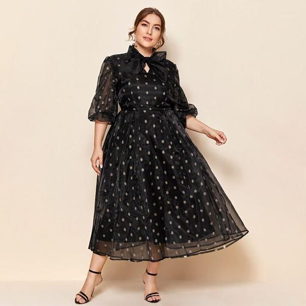 black plus size polka dot bow princess dress organza a-line dubai arabic muslim turkey clothes for women 5xl 2021 casual dresses, Black;gray
black plus size polka dot bow princess dress organza a-line dubai arabic muslim turkey clothes for women 5xl 2021 casual dresses, Black;gray