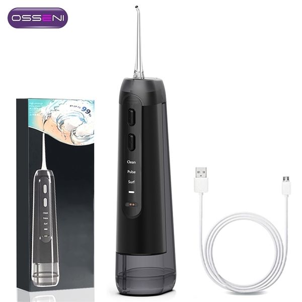 black oral irrigator usb rechargeable water floss portable dental flosser jet tank proof teeth cleaner 300ml 220228
black oral irrigator usb rechargeable water floss portable dental flosser jet tank proof teeth cleaner 300ml 220228