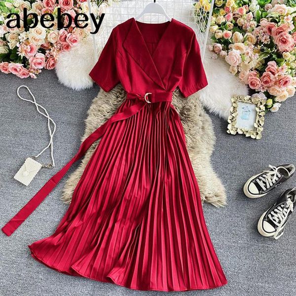 casual dresses 2021 summer women pleated dress v neck fashion korean vintage vestido lady slim office short sleeve sashes midi, Black;gray
casual dresses 2021 summer women pleated dress v neck fashion korean vintage vestido lady slim office short sleeve sashes midi, Black;gray