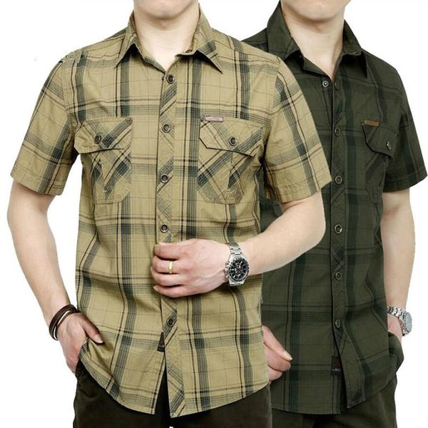 men's casual shirts brand army military shirt men 2021 summer 100% cotton plaid short sleeve mens plus size 4xl 5xl camisa masculina, White;black
men's casual shirts brand army military shirt men 2021 summer 100% cotton plaid short sleeve mens plus size 4xl 5xl camisa masculina, White;black