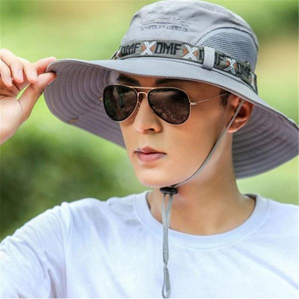 wide brim hats summer fishing hat man women breathable uv protection shade sun men's outdoors mesh cap beach, Blue;gray
wide brim hats summer fishing hat man women breathable uv protection shade sun men's outdoors mesh cap beach, Blue;gray