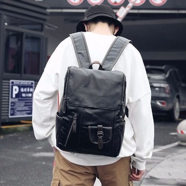 new backpack mens korean-style leather fashion individual casual trendy backpack student big schoolbag mens traveling bag
new backpack mens korean-style leather fashion individual casual trendy backpack student big schoolbag mens traveling bag