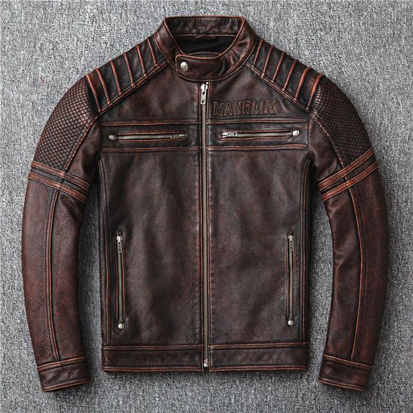 men's leather & faux 2021 vintage brown men slim fit biker's jacket plus size xxxxl genuine thick cowhide short motorcycle coat, Black
men's leather & faux 2021 vintage brown men slim fit biker's jacket plus size xxxxl genuine thick cowhide short motorcycle coat, Black