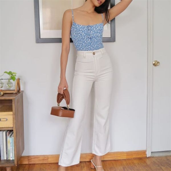 summer women's camisole casual flower print bow decoration 210430, White;black
summer women's camisole casual flower print bow decoration 210430, White;black