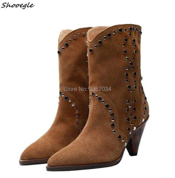 boots shooegle fashion shoes rivets studded ankle women cow suede pointed toe spike heels slip on cowboy winter 2021, Black
boots shooegle fashion shoes rivets studded ankle women cow suede pointed toe spike heels slip on cowboy winter 2021, Black
