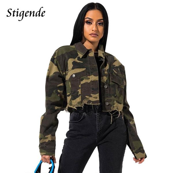 women's jackets stigende fashion ripped camouflage jacket women long sleeve crop coat front button pocket turn down collar army green, Black;brown
women's jackets stigende fashion ripped camouflage jacket women long sleeve crop coat front button pocket turn down collar army green, Black;brown