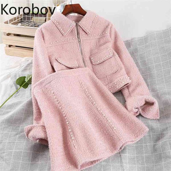 korobov korean elegant sweet women outwear 2 pieces sets pearls pockets short coats and a-line mini skirt female suits 210430, White
korobov korean elegant sweet women outwear 2 pieces sets pearls pockets short coats and a-line mini skirt female suits 210430, White