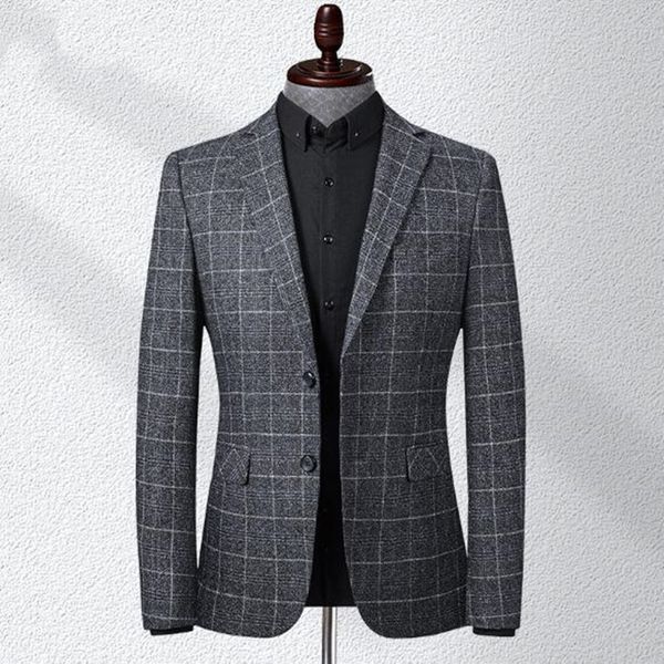 men blazer fashion business leisure grid slim fit costume homme wedding dress suit, White;black
men blazer fashion business leisure grid slim fit costume homme wedding dress suit, White;black