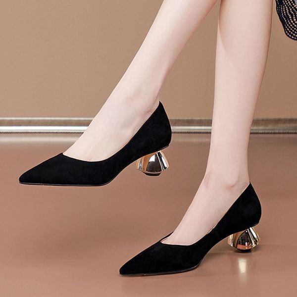 sheepskin suede genuine leather heel shoes comfortable brand fashion women heels tacones mujer dress, Black
sheepskin suede genuine leather heel shoes comfortable brand fashion women heels tacones mujer dress, Black