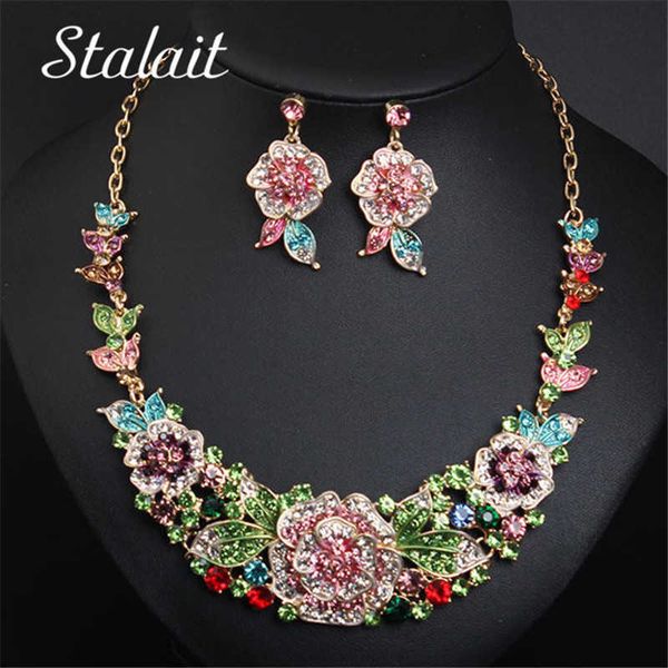 luxury flower leaf inlay full rhinestone necklace earrings set bridal jewelry for female fashion clothing accessories h1022, Silver
luxury flower leaf inlay full rhinestone necklace earrings set bridal jewelry for female fashion clothing accessories h1022, Silver