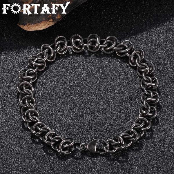 link, chain fortafy casual simple stainless steel link bracelet men hand bangle vintage wrist jewelry for boyfriend frgs0063, Black
link, chain fortafy casual simple stainless steel link bracelet men hand bangle vintage wrist jewelry for boyfriend frgs0063, Black