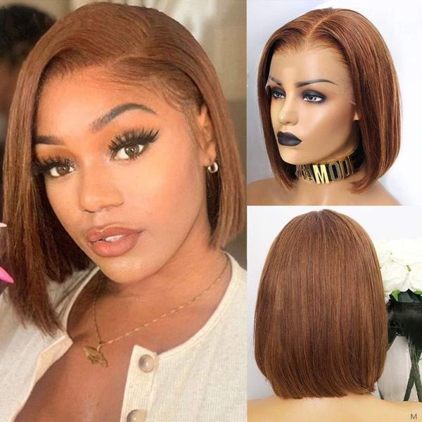 lace wigs straight bob wig 13x5x1 front for black women brown color frontal brazilian human hair remy, Black;brown
lace wigs straight bob wig 13x5x1 front for black women brown color frontal brazilian human hair remy, Black;brown