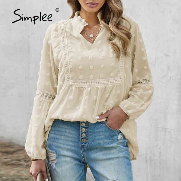 casual dot embroidery lace stitch women blouse spring ruffled v-neck lantern sleeves shirts solid elegant mesh 210414, White
casual dot embroidery lace stitch women blouse spring ruffled v-neck lantern sleeves shirts solid elegant mesh 210414, White