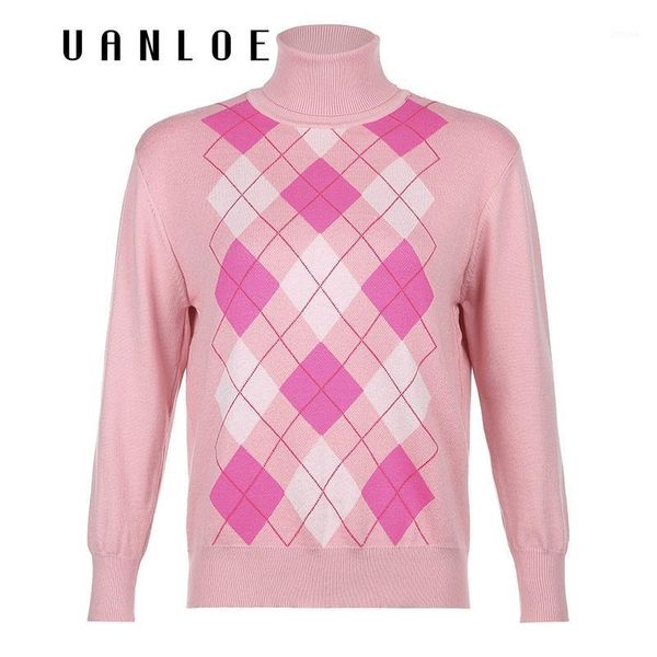 pink argyle print knitwear jumper fashion autumn turtleneck sweater plaid casual women knitted pullover harajuku women's sweaters, White;black
pink argyle print knitwear jumper fashion autumn turtleneck sweater plaid casual women knitted pullover harajuku women's sweaters, White;black