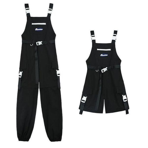 summer overall black belted women capris korean loose drawstring student ankle banded pants casual detachable trouser double purpose cargo, Black;white
summer overall black belted women capris korean loose drawstring student ankle banded pants casual detachable trouser double purpose cargo, Black;white