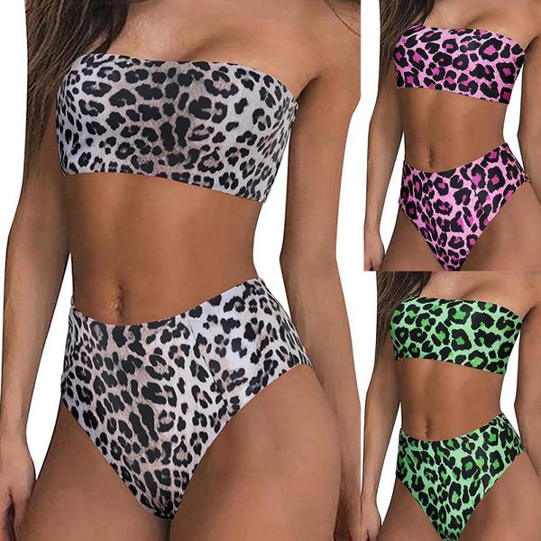 women's swimwear 2021 bikini swimsuit leopard print high waist pants swimming suit for women 2 piece sets, White;black
women's swimwear 2021 bikini swimsuit leopard print high waist pants swimming suit for women 2 piece sets, White;black