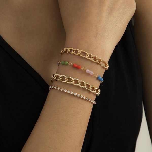 link, chain kmvexo 2021 punk rhinestone cuba bracelets set for women bohemia multilayer beads charm bangles fashion party jewelry, Black
link, chain kmvexo 2021 punk rhinestone cuba bracelets set for women bohemia multilayer beads charm bangles fashion party jewelry, Black