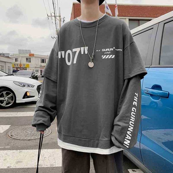 fake two-piece sweater plus oversized spring fashion hip hop fat loose long sleeve t-shirt coat men's, Black
fake two-piece sweater plus oversized spring fashion hip hop fat loose long sleeve t-shirt coat men's, Black