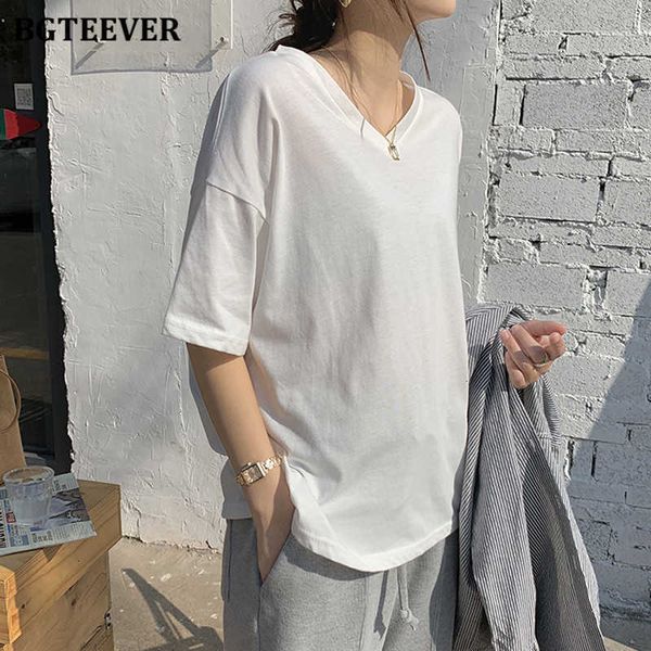 women's t-shirt t shirts chic v-neck solid t-shirts for women spring summer loose female basic cotton tees casual short sleeve femme a, White
women's t-shirt t shirts chic v-neck solid t-shirts for women spring summer loose female basic cotton tees casual short sleeve femme a, White