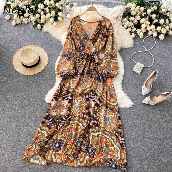 neploe vintage print holiday print dress women high waist hip a line long vestidos v neck puff long sleeve robe summer 2021 new c0607, Black;gray
neploe vintage print holiday print dress women high waist hip a line long vestidos v neck puff long sleeve robe summer 2021 new c0607, Black;gray