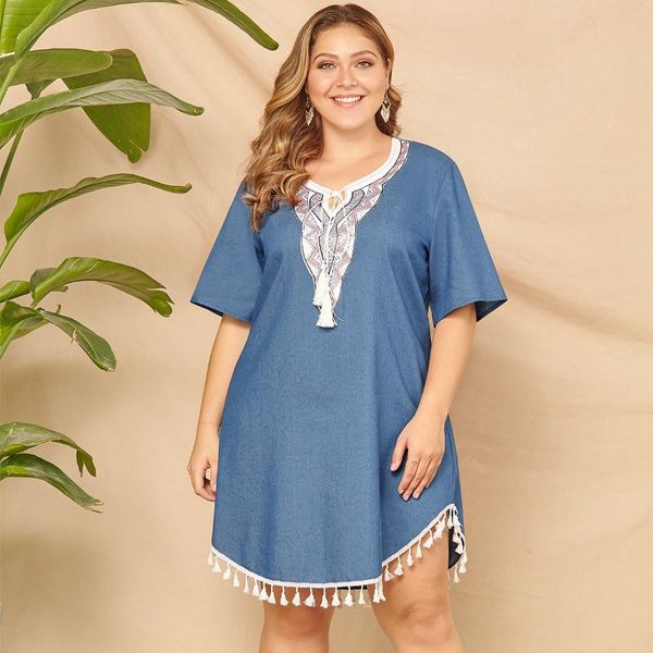 casual dresses womens plus size tassels one-piece dress 2021 fashion loose solid blue summer female one piece vestidos, Black;gray
casual dresses womens plus size tassels one-piece dress 2021 fashion loose solid blue summer female one piece vestidos, Black;gray