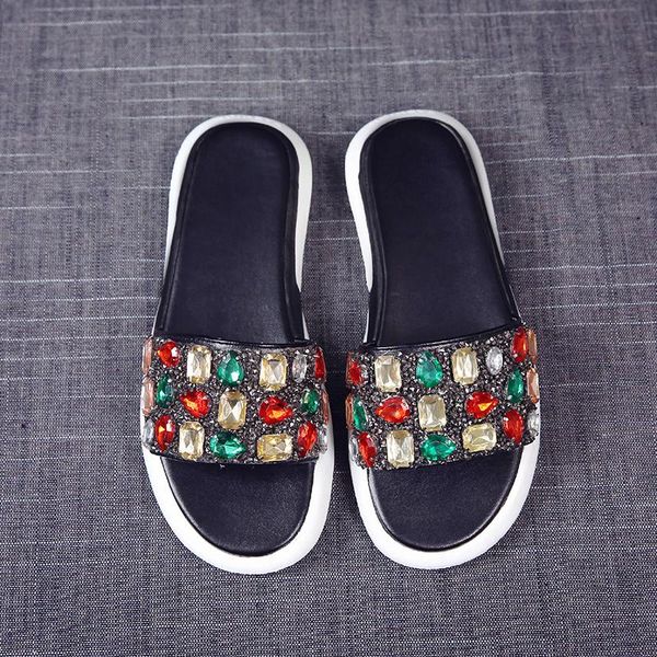 slippers 2021 summer colorful rhinestone slipper platform shoes woman fashion crystal beach flip flops casual for women, Black
slippers 2021 summer colorful rhinestone slipper platform shoes woman fashion crystal beach flip flops casual for women, Black