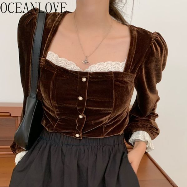 women autumn winter velvet vintage blusas mujer solid lace patchwork elegant korean blouse puff sleeve 19315 210415, White
women autumn winter velvet vintage blusas mujer solid lace patchwork elegant korean blouse puff sleeve 19315 210415, White