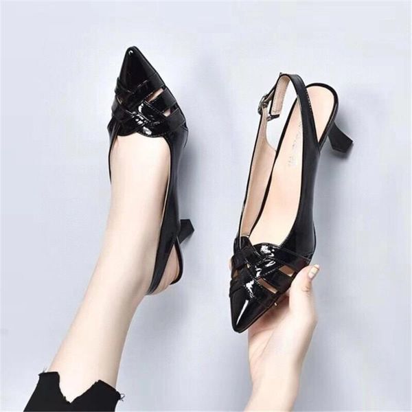 sandals the korean version of spring/summer 2021 leather woven hollowed-out with high heels for women and thin po, Black
sandals the korean version of spring/summer 2021 leather woven hollowed-out with high heels for women and thin po, Black