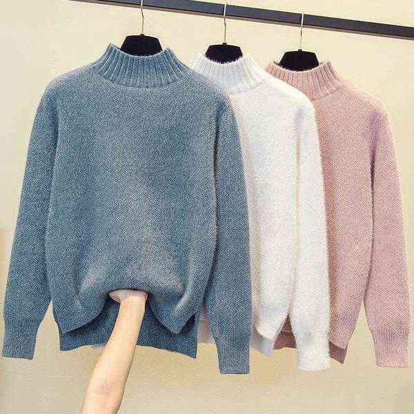 faux mink velvet turtleneck sweaters women autumn winter thick knitted sweater female pullover long sleeve warm woman clothes y1110, White;black
faux mink velvet turtleneck sweaters women autumn winter thick knitted sweater female pullover long sleeve warm woman clothes y1110, White;black