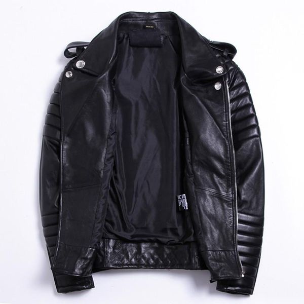 size brand plus soft sheepskin leather coat men genuine jacket fashion slim motor style windproof outwear jackets 5xl men's & faux, Black
size brand plus soft sheepskin leather coat men genuine jacket fashion slim motor style windproof outwear jackets 5xl men's & faux, Black