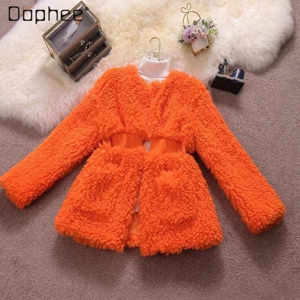 women's jackets 2021 autumn orange round neck long sleeve waist trimming furry jacket casual thickened lamb wool cardigan coat for wome, Black;brown
women's jackets 2021 autumn orange round neck long sleeve waist trimming furry jacket casual thickened lamb wool cardigan coat for wome, Black;brown