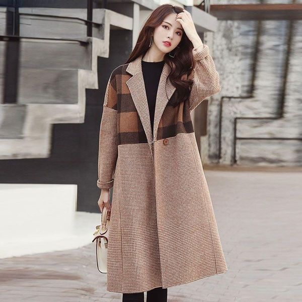 women's wool & blends autumn winter woman casual long sweatshirt coat female patchwork jacket pockets plus size outerwear ladies sleeve, Black
women's wool & blends autumn winter woman casual long sweatshirt coat female patchwork jacket pockets plus size outerwear ladies sleeve, Black