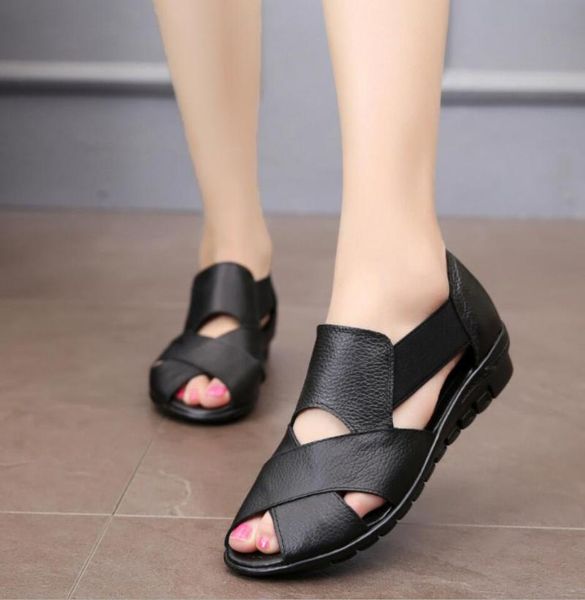 sandales femme summer genuine leather comfortable ladies mid heel sandals women shoes hollow peep toe square woman, Black
sandales femme summer genuine leather comfortable ladies mid heel sandals women shoes hollow peep toe square woman, Black