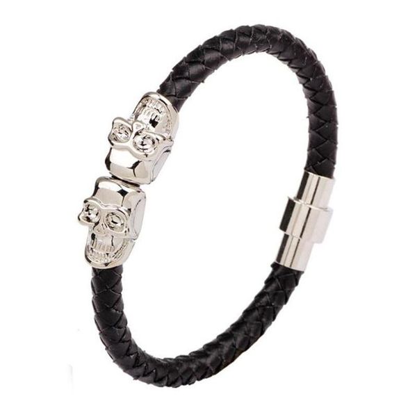 tennis black leather bracelet gothic silver color skull magnetic party fashion mens jewelry, Golden;silver
tennis black leather bracelet gothic silver color skull magnetic party fashion mens jewelry, Golden;silver