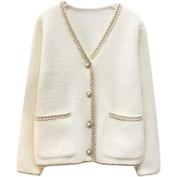 women's jackets korean sweater cardigan women autumn winter imitation mink velvet short 2021 loose ladies knit jacket clothes, Black;brown
women's jackets korean sweater cardigan women autumn winter imitation mink velvet short 2021 loose ladies knit jacket clothes, Black;brown