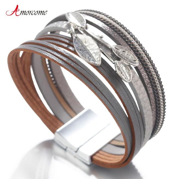 amorcome womens leather wrap bracelet boho handmade metal leaf charm stacking cuff braceletsfemale girls party jewelry gift bracelets, Golden;silver
amorcome womens leather wrap bracelet boho handmade metal leaf charm stacking cuff braceletsfemale girls party jewelry gift bracelets, Golden;silver