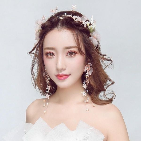 earrings & necklace 2021 sweet flower bridal headdress set pearl crystal wedding accessories hair hoop jewelery sets for women, Silver
earrings & necklace 2021 sweet flower bridal headdress set pearl crystal wedding accessories hair hoop jewelery sets for women, Silver
