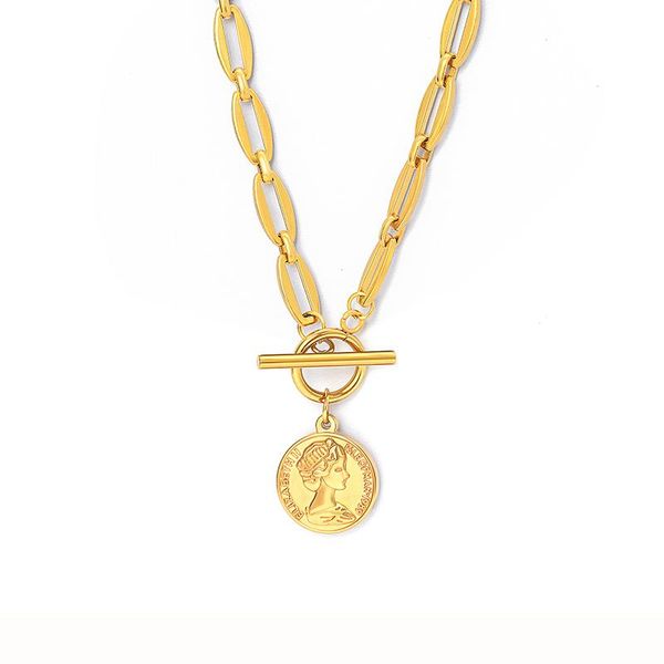 pendant necklaces stainless steel coin medal toggle necklace for women oval chain vintage femalecollar, Silver
pendant necklaces stainless steel coin medal toggle necklace for women oval chain vintage femalecollar, Silver