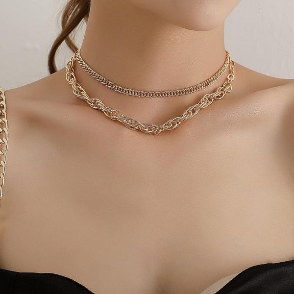 chokers fashion double layer gold silver color lock thick chain necklace personality statement punk clavicle choker jewelry, Golden;silver
chokers fashion double layer gold silver color lock thick chain necklace personality statement punk clavicle choker jewelry, Golden;silver