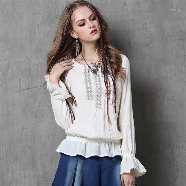 women's blouses & shirts vintage embroidery women cotton blouse butterfly long sleeve loose shirt o-neck blusa feminina big size, White
women's blouses & shirts vintage embroidery women cotton blouse butterfly long sleeve loose shirt o-neck blusa feminina big size, White