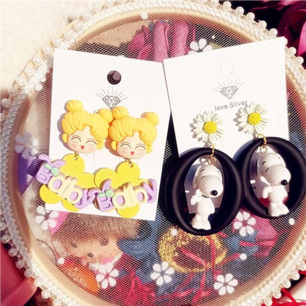 lovely resin beauty girl soldier moon petal personality dog snoopy cartoon earrings, Black
lovely resin beauty girl soldier moon petal personality dog snoopy cartoon earrings, Black