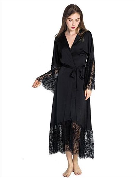 summer lace patchwork satin womens sleepwears kimono robe lingerie chemises women silk long nightgown wedding bridesmaid robes, Black;red
summer lace patchwork satin womens sleepwears kimono robe lingerie chemises women silk long nightgown wedding bridesmaid robes, Black;red