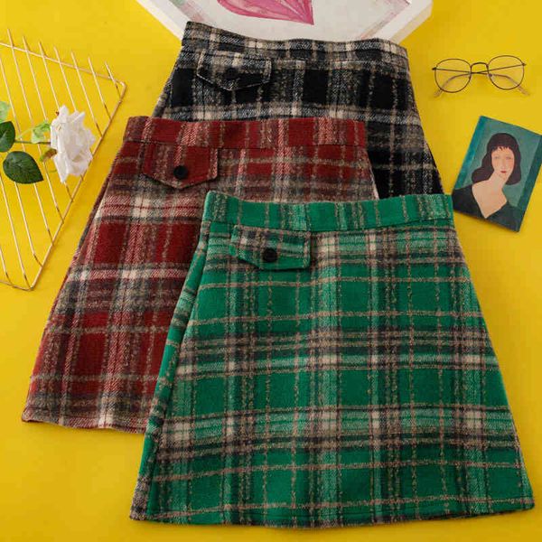 Skirts skirts Winter Woolen Blend Plaid Short Skirt Korean Style High Waist Red Green Check Mini S C3ND, Black
Skirts skirts Winter Woolen Blend Plaid Short Skirt Korean Style High Waist Red Green Check Mini S C3ND, Black