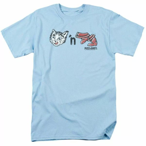 puss n boots rebus logo t shirt mens licensed cat food treats pet light blue, White;black
puss n boots rebus logo t shirt mens licensed cat food treats pet light blue, White;black