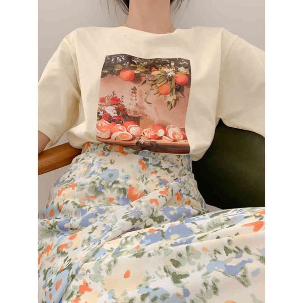 women's t-shirt vintage paint orange printed cotton t-shirts woman round neck loose oversize t-shirt summer fashion girls 3ga, White
women's t-shirt vintage paint orange printed cotton t-shirts woman round neck loose oversize t-shirt summer fashion girls 3ga, White