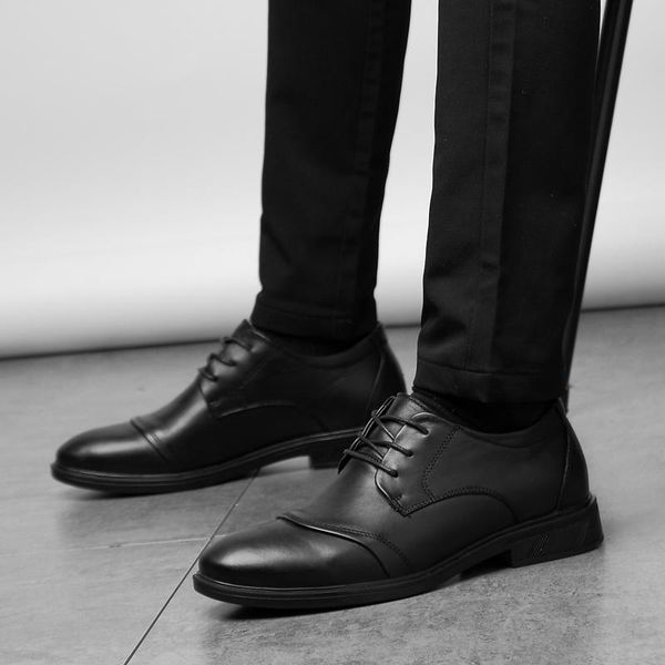 dress shoes natural leather lace-up men handmade business oxfords plus size party wedding, Black
dress shoes natural leather lace-up men handmade business oxfords plus size party wedding, Black