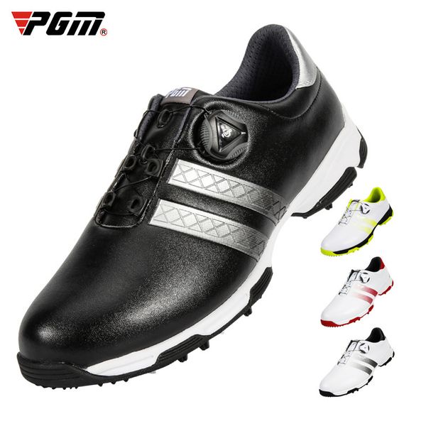 shoes pgm golf men's waterproof non slip buckle lace sports men's straight, Black;white