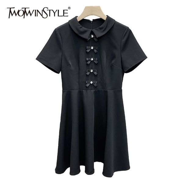 elegant patchwork bow dress for women lapel short sleeve high waist mini white dresses female fashion clothes 210520, Black;gray
elegant patchwork bow dress for women lapel short sleeve high waist mini white dresses female fashion clothes 210520, Black;gray
